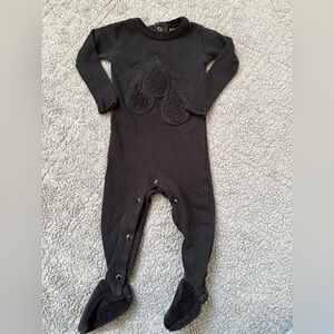 L'ovedbaby Black Footed One Piece with Long Sleeves